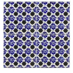 Set di 4 piastrelle Kimeya Rosina blu e grigio di Vincenzo Messina