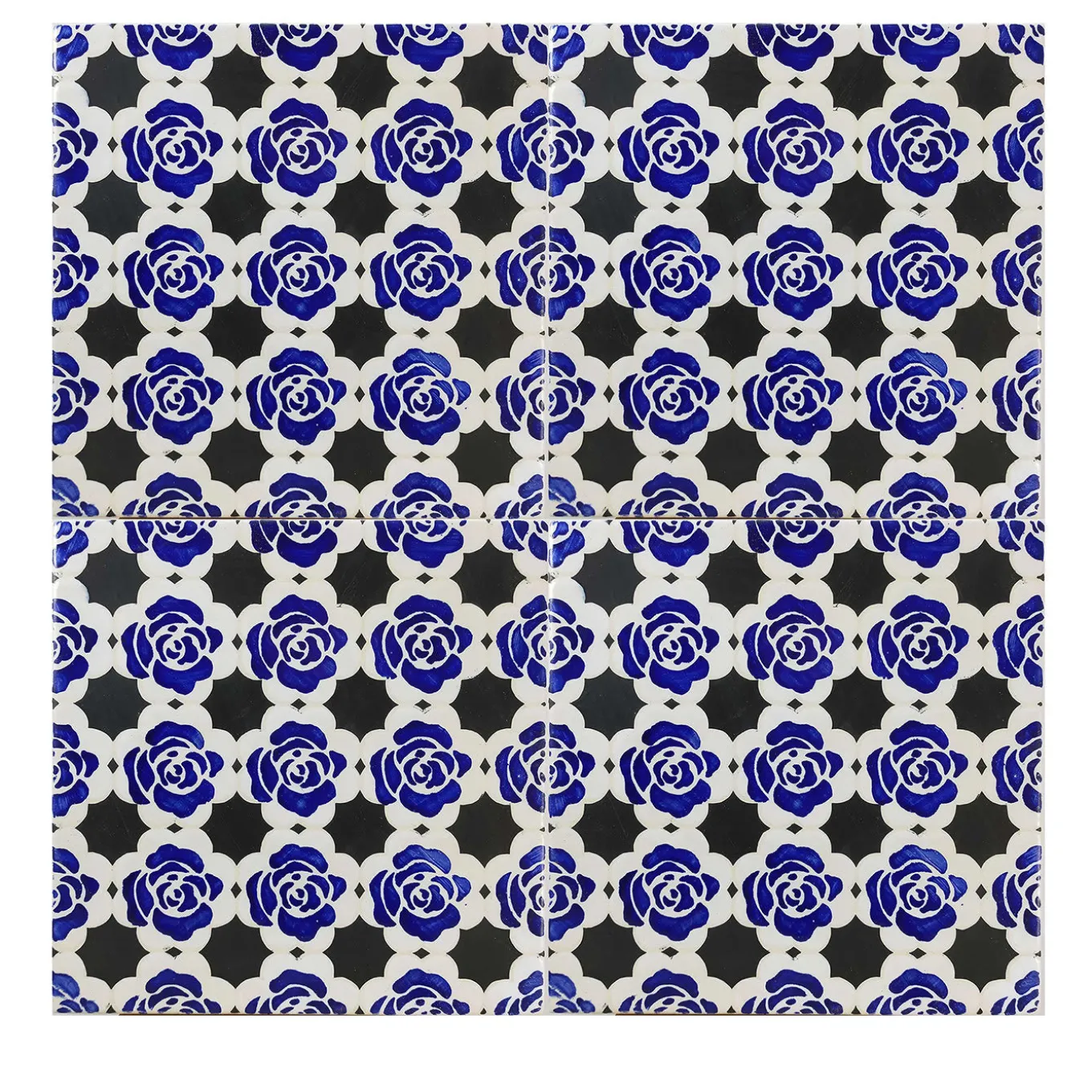 Set di 4 piastrelle Kimeya Rosina blu e grigio di Vincenzo Messina