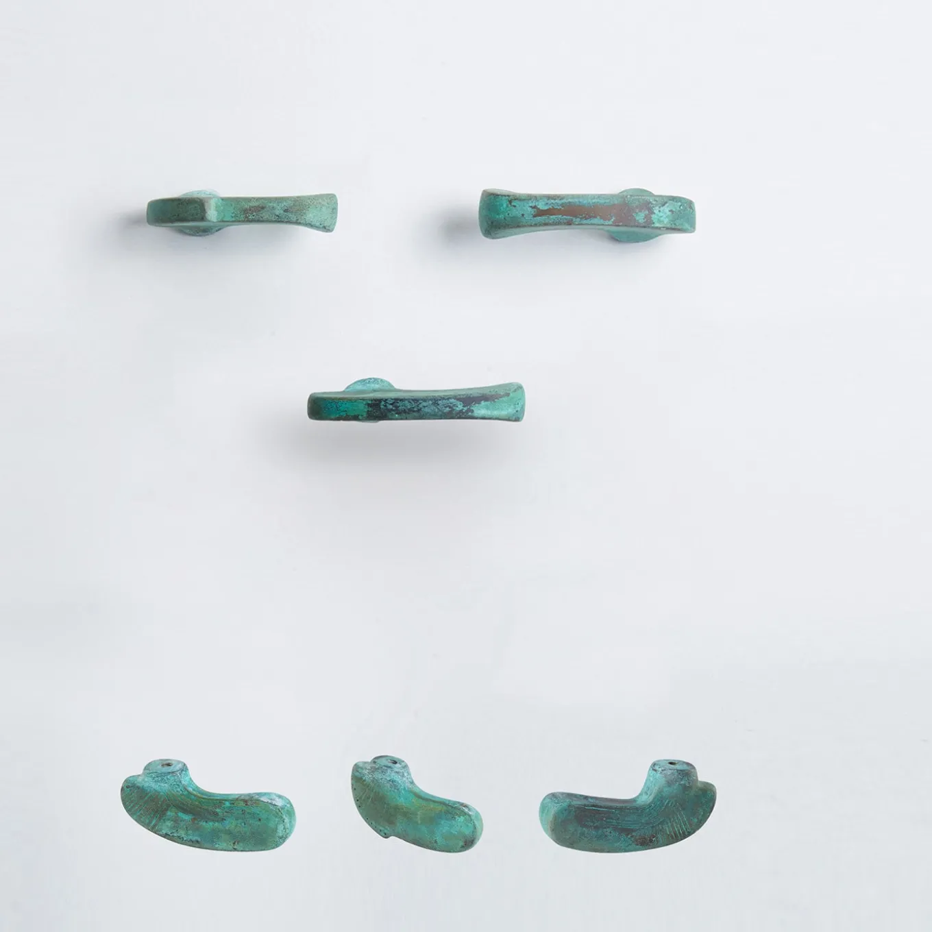 Set di 4 pomelli verdi per porte Inca #2 di Nicole Valenti