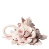 Set di 2 portacandele in ceramica a forma di fiore rosa