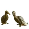 Set di 2 Sculture Anatra in Ottone
