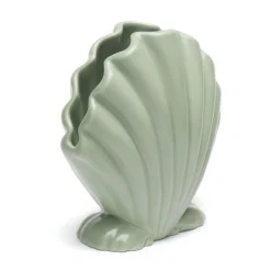 Set di 2 vasi decorativi a forma di conchiglia verde
