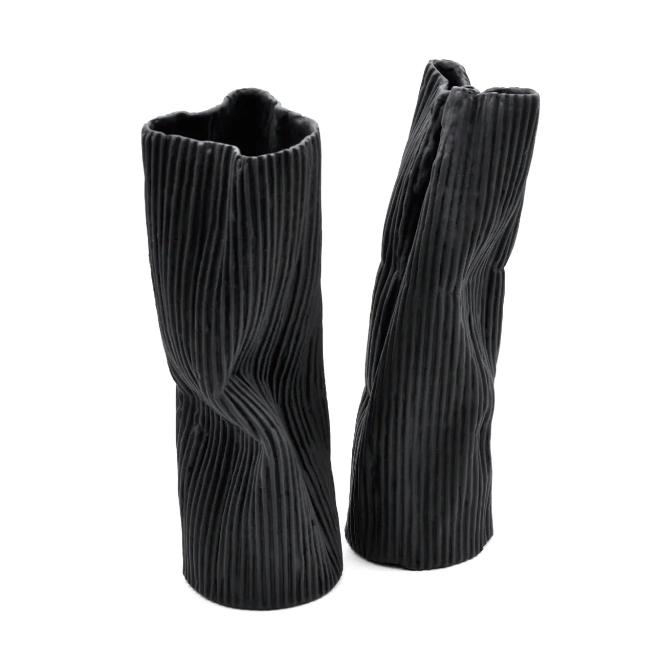 Set di 2 vasi decorativi "Paesaggio 25 Black #1" di Nino Basso