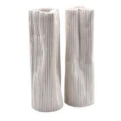 Set di 2 Vasi Decorativi "Paesaggio 19 #1" Bianchi di Nino Basso