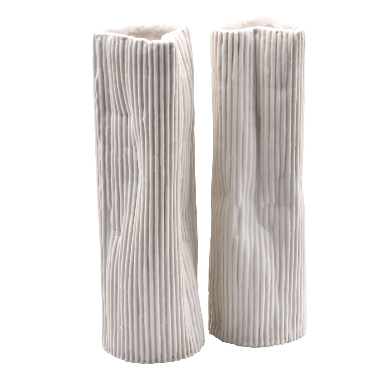 Set di 2 Vasi Decorativi "Paesaggio 19 #1" Bianchi di Nino Basso