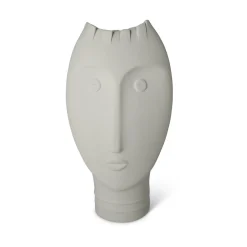 Set di 3 vasi Moai bianchi e grigi