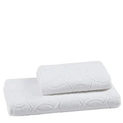Set di asciugamani bianchi jacquard Shangri-La