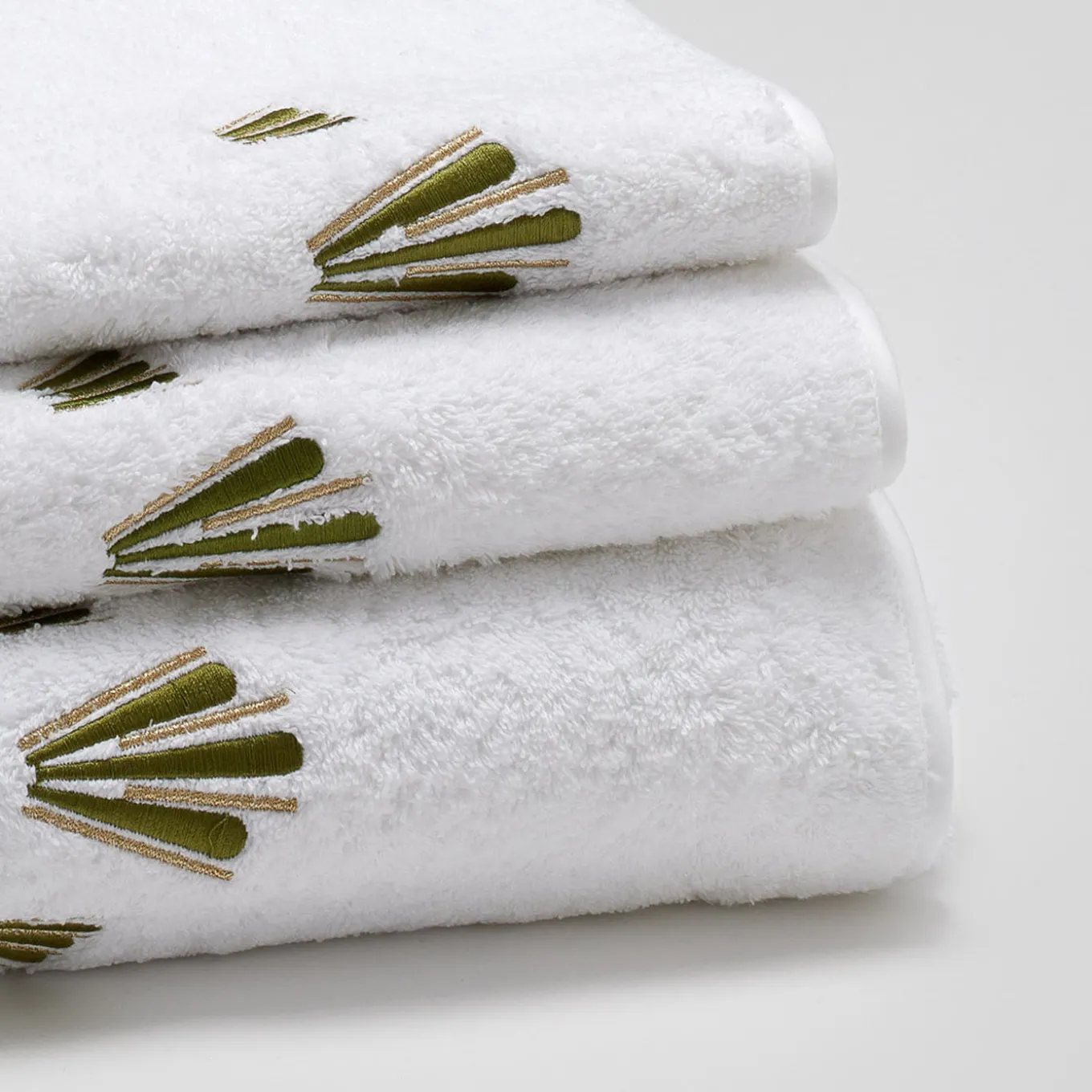 Set di asciugamani da bagno Peacock White