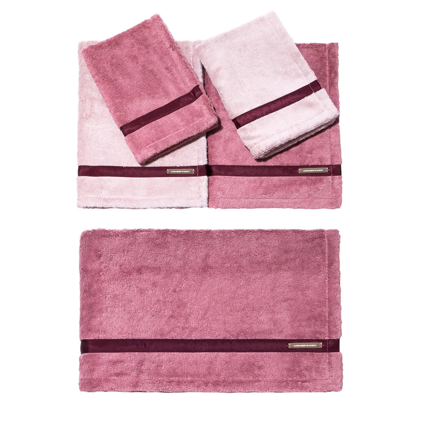 Set di asciugamani da bagno grandi - Rosa cipria antico