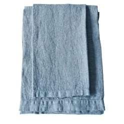 Set di asciugamani in lino blu chiaro