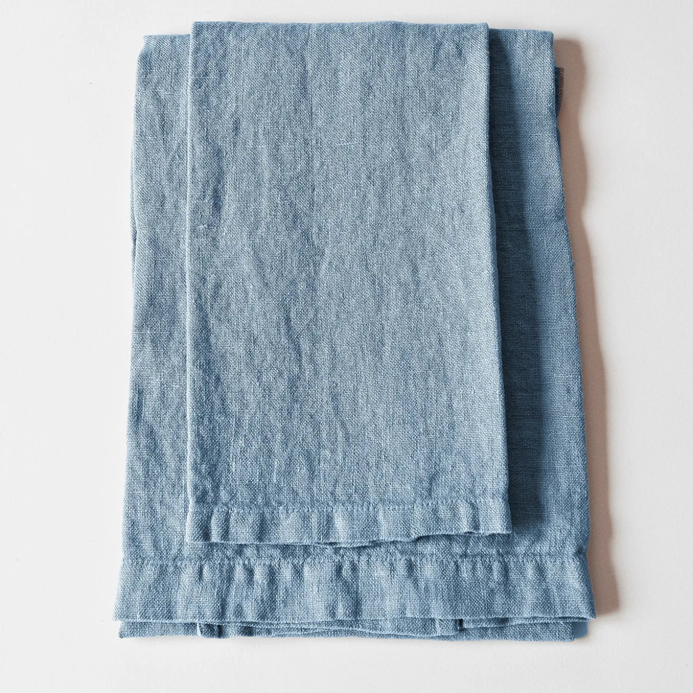 Set di asciugamani in lino blu chiaro