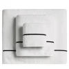 Set di asciugamani ricamati BACCHETTA in cotone spugna bianco