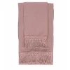 Set di asciugamani rosa vintage con frangia lunga