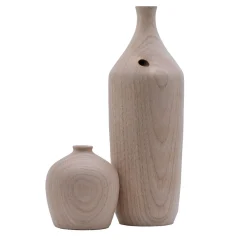 Set di bottiglie scultoree in legno #3