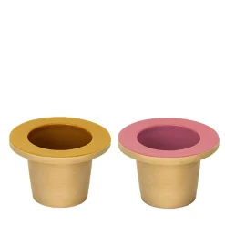 Set di due cachepot Pofi giallo e rosa
