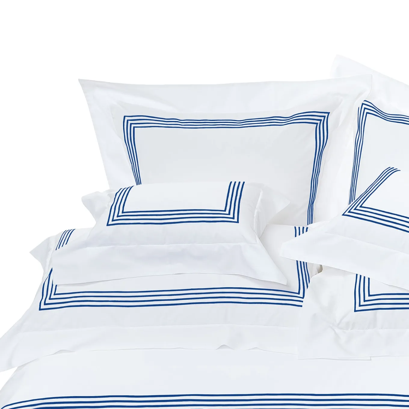 Set di lenzuola King US bianco e blu brillante di Four Generations