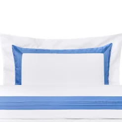 Set di lenzuola Plissè White & Country Blue US King