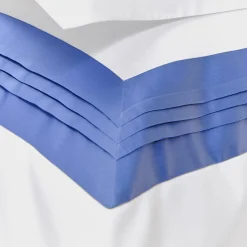 Set di lenzuola Plissè White & Country Blue US King