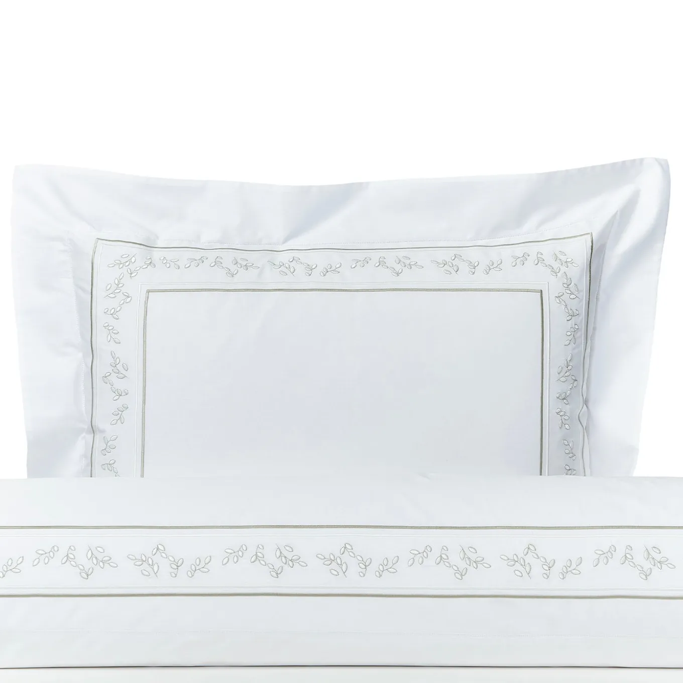 Set di lenzuola Roma White & Silver Olive US King