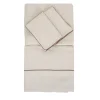 Set di lino naturale Summer Bed con profili rosa vintage