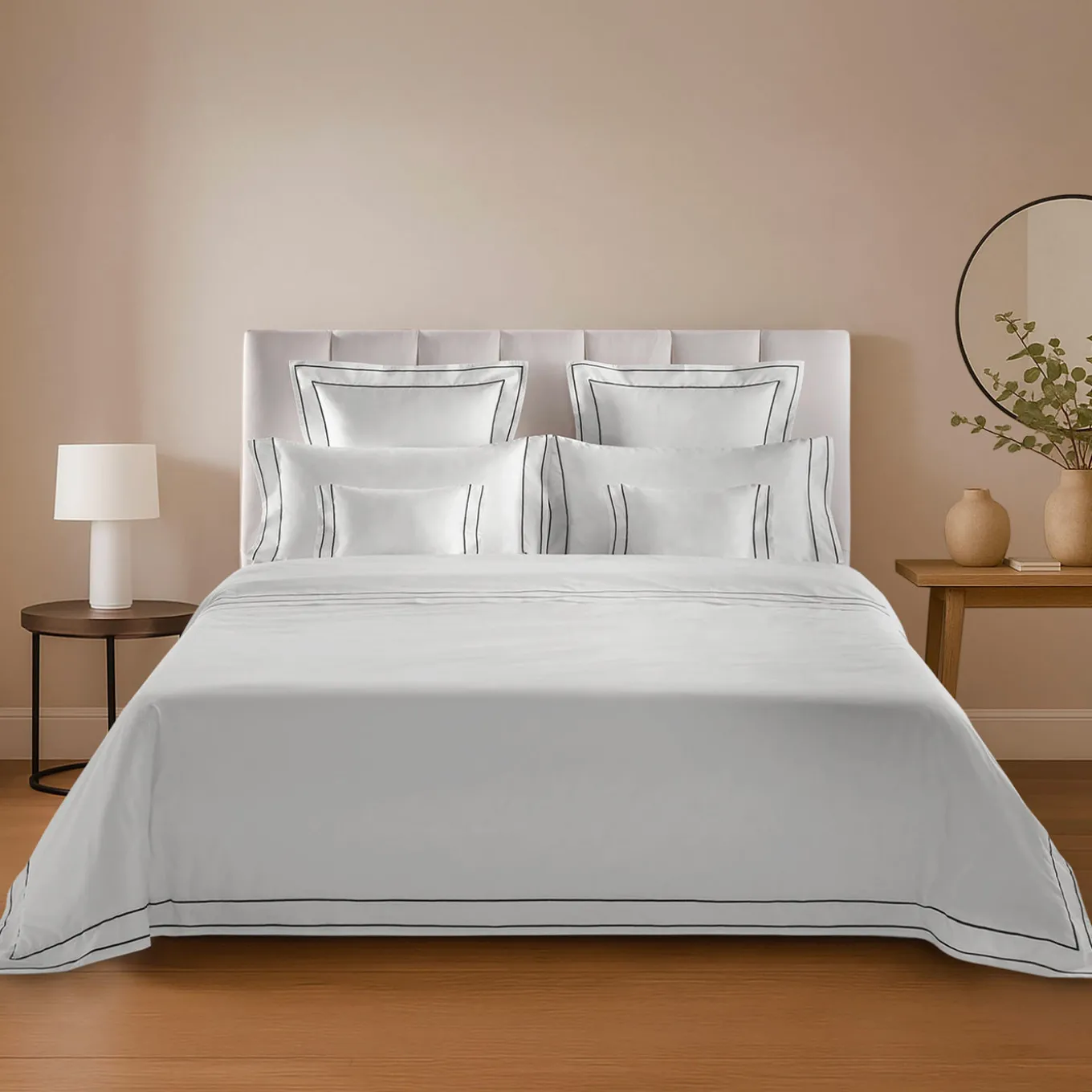 Set lenzuola Horizon in Cotone Satinato Bianco