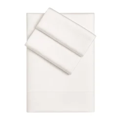 Set lenzuola Komodo in raso di cotone jacquard bianco