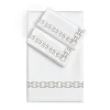 Set Lenzuola QENA ricamate in Cotone Percalle Bianco