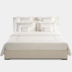 Set Lenzuola QENA ricamate in Cotone Percalle Bianco