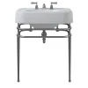 Single Memphis Console in ceramica bianca e finitura cromata
