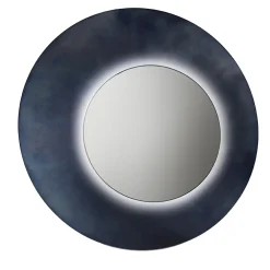 Specchio da parete Brame in acciaio inossidabile con luce LED di R&D De Castelli