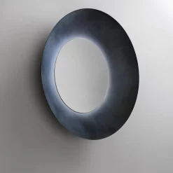 Specchio da parete Brame in acciaio inossidabile con luce LED di R&D De Castelli