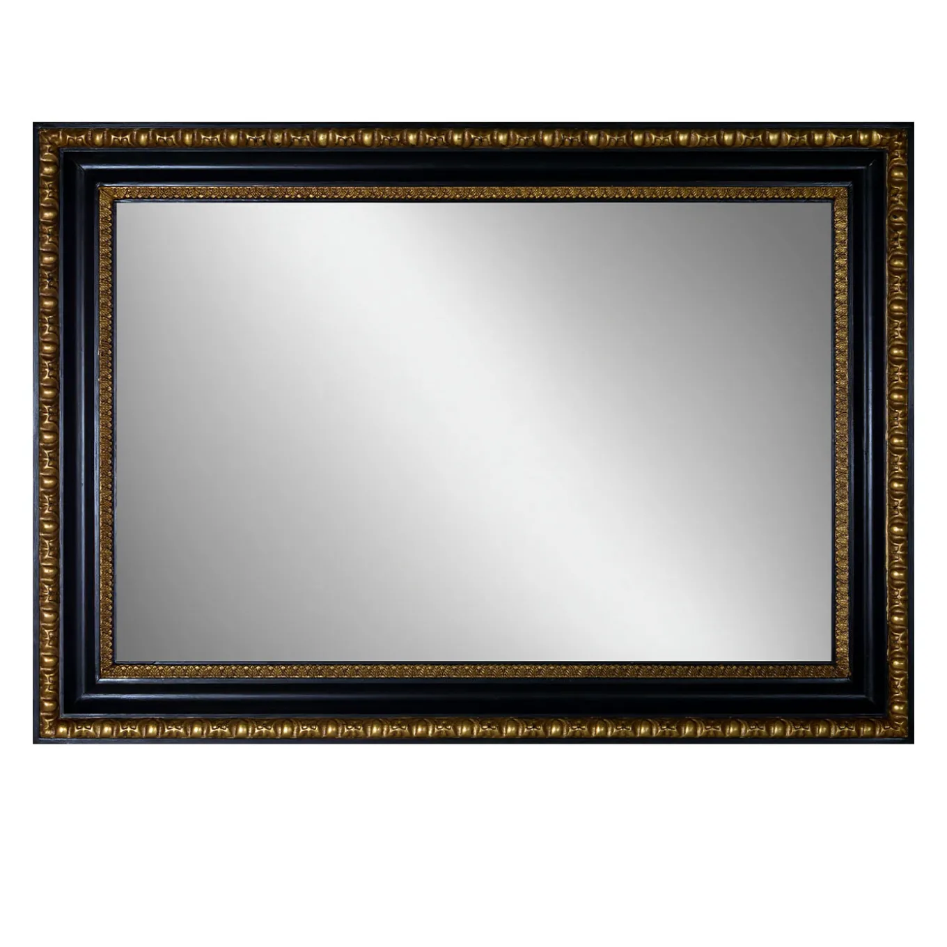 Specchio da parete Cassonetto Impero in ebano e oro