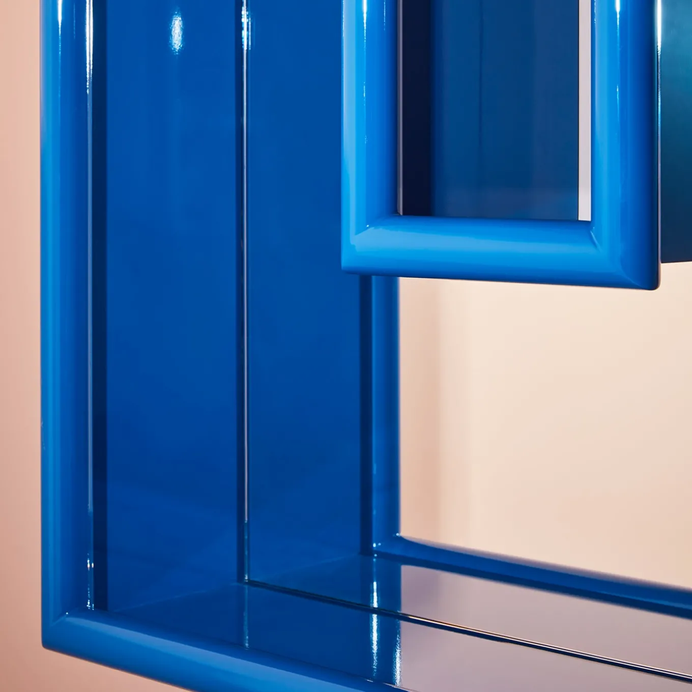Specchio da Parete con Dettagli Blu Atrio