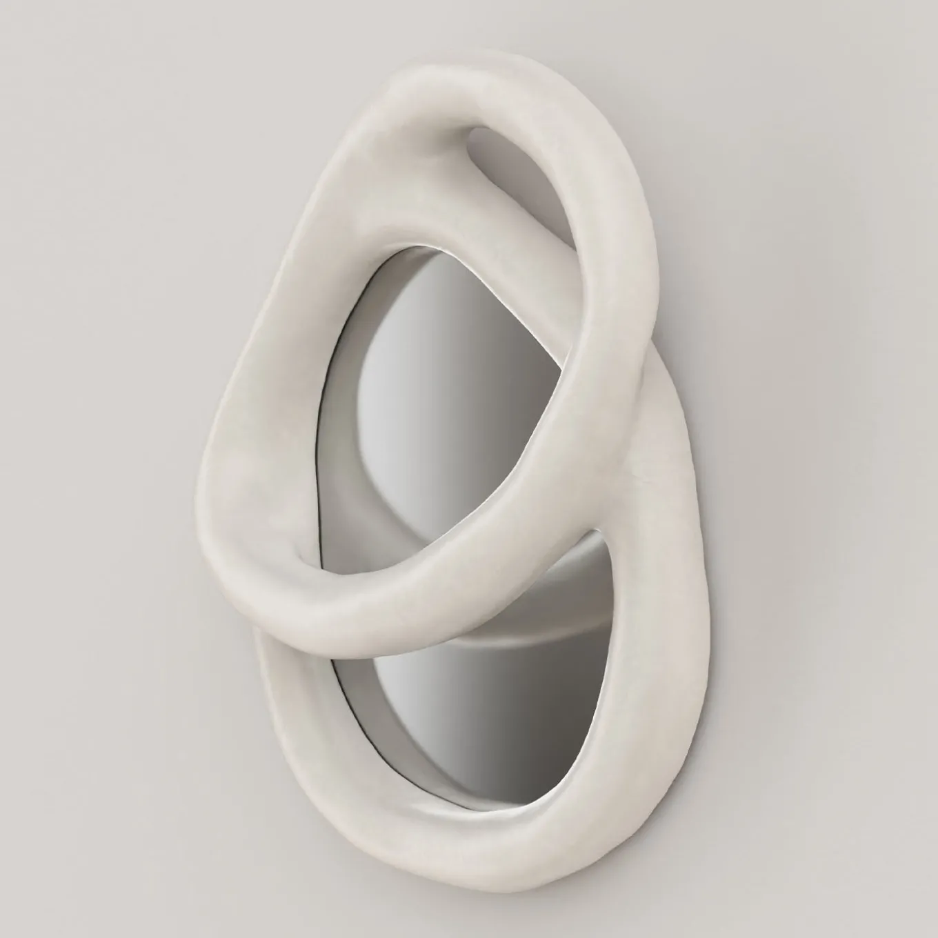 Specchio da Parete Grande Bolide V1 in Gesso Bianco