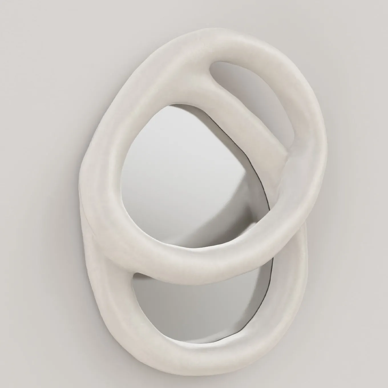 Specchio da Parete Grande Bolide V1 in Gesso Bianco