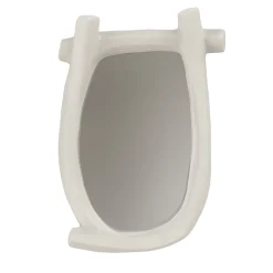 Specchio da parete grande Esprit V2 in gesso bianco