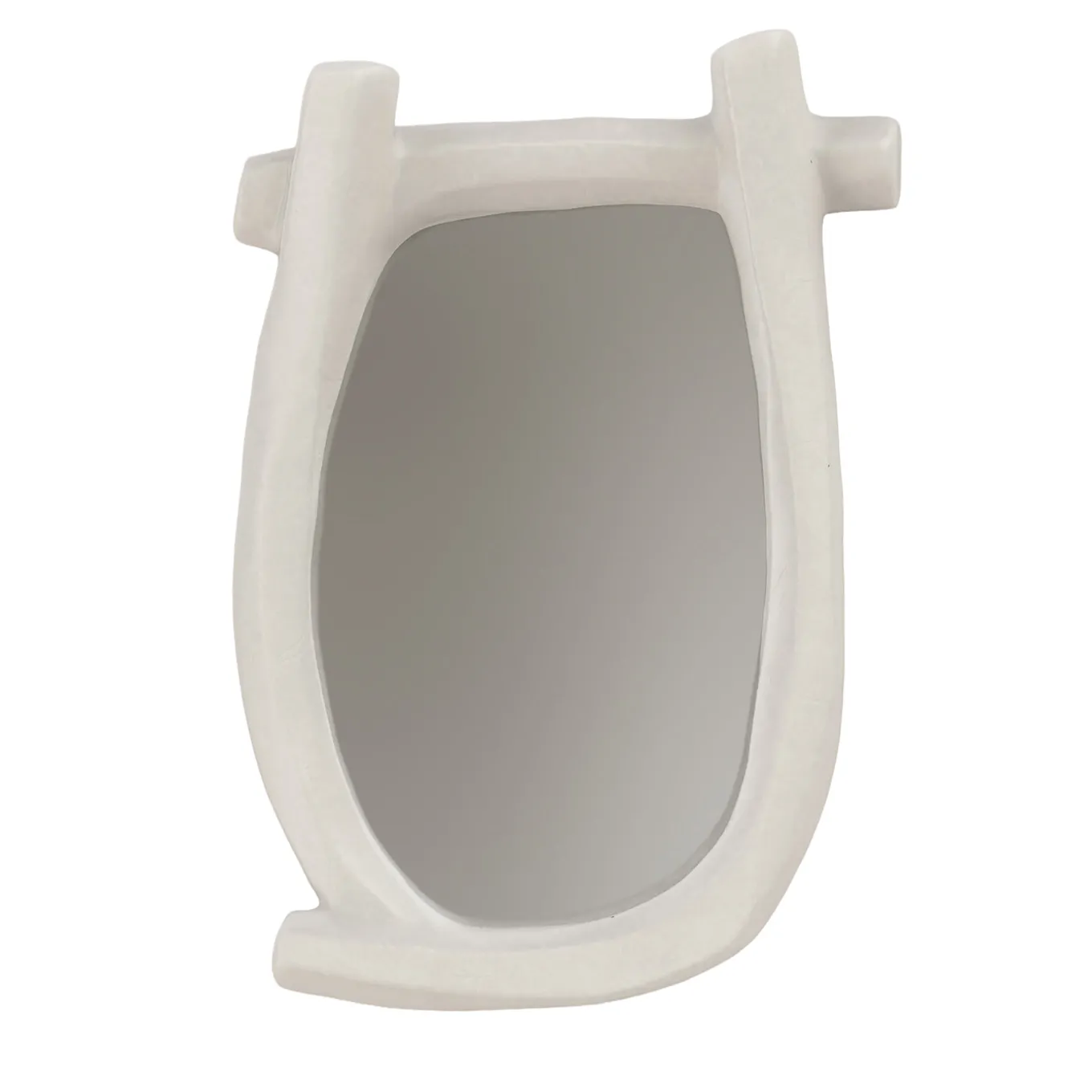 Specchio da parete grande Esprit V2 in gesso bianco