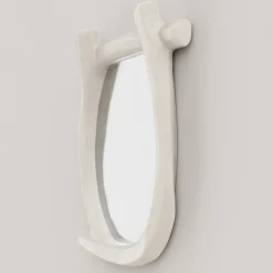 Specchio da parete grande Esprit V2 in gesso bianco