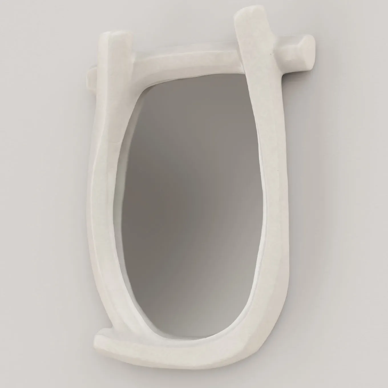 Specchio da parete grande Esprit V2 in gesso bianco