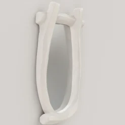 Specchio da parete grande Esprit V2 in gesso bianco