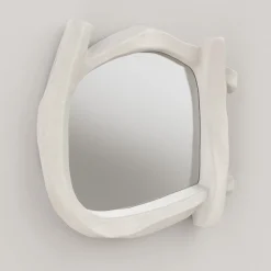 Specchio da parete grande Esprit V1 in gesso bianco