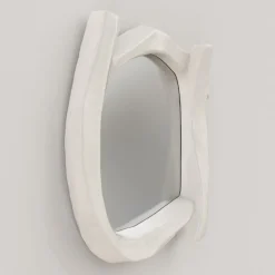 Specchio da parete grande Esprit V1 in gesso bianco