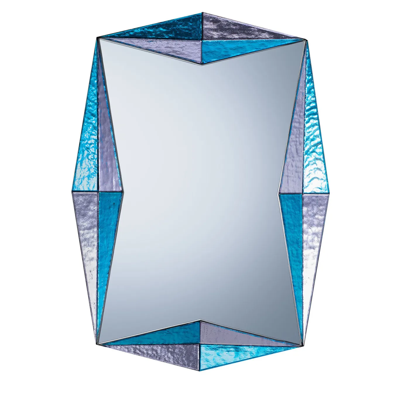 Specchio da parete Marilux in vetro di Murano blu