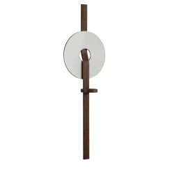Specchio da parete marrone a forma di disco Irpin