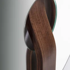 Specchio da parete marrone a forma di disco Irpin