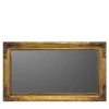 Specchio da parete orizzontale con cornice guantiera oro