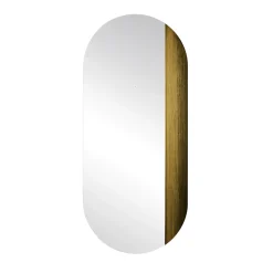 Specchio da parete ovale Orizzonte in resina spatolata oro