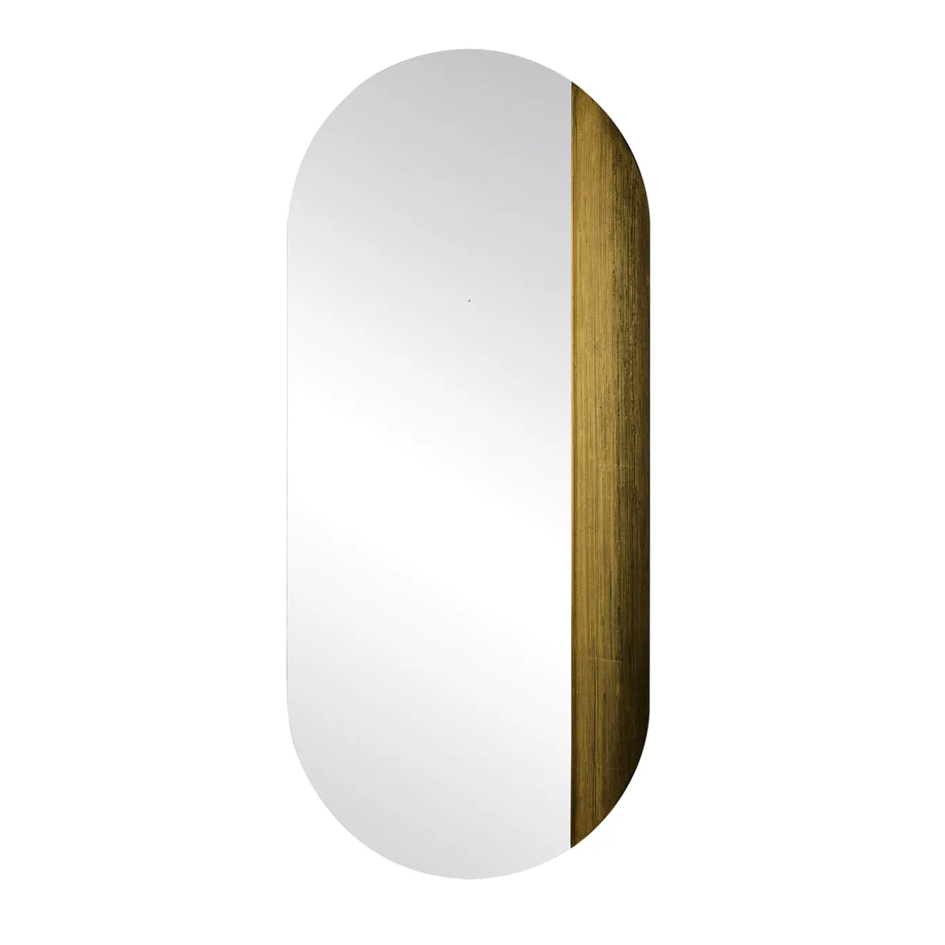 Specchio da parete ovale Orizzonte in resina spatolata oro