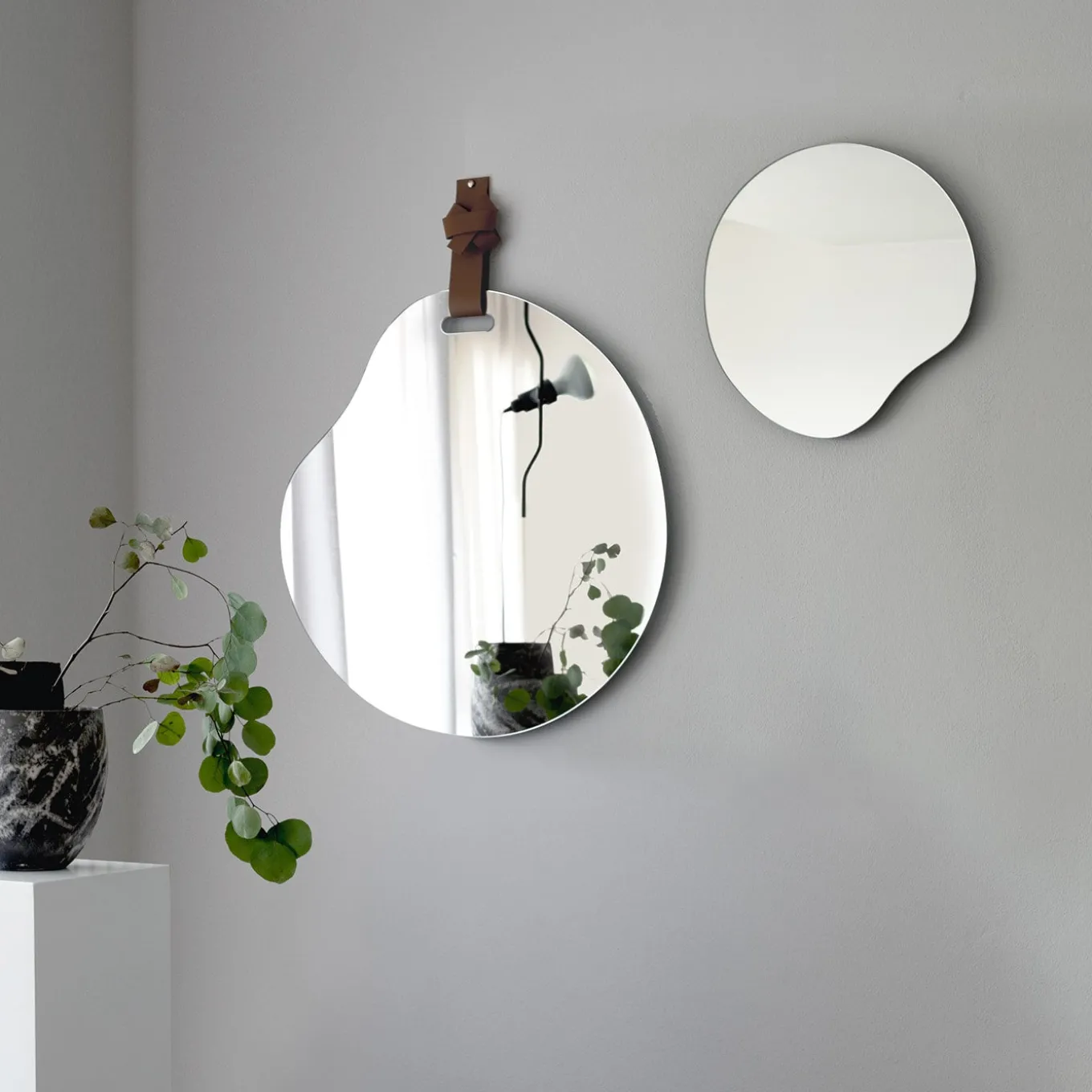 Specchio da Parete Puddle Regular Natural Hide
