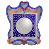 Specchio da parete Ramses in vetro di Murano blu e rosso